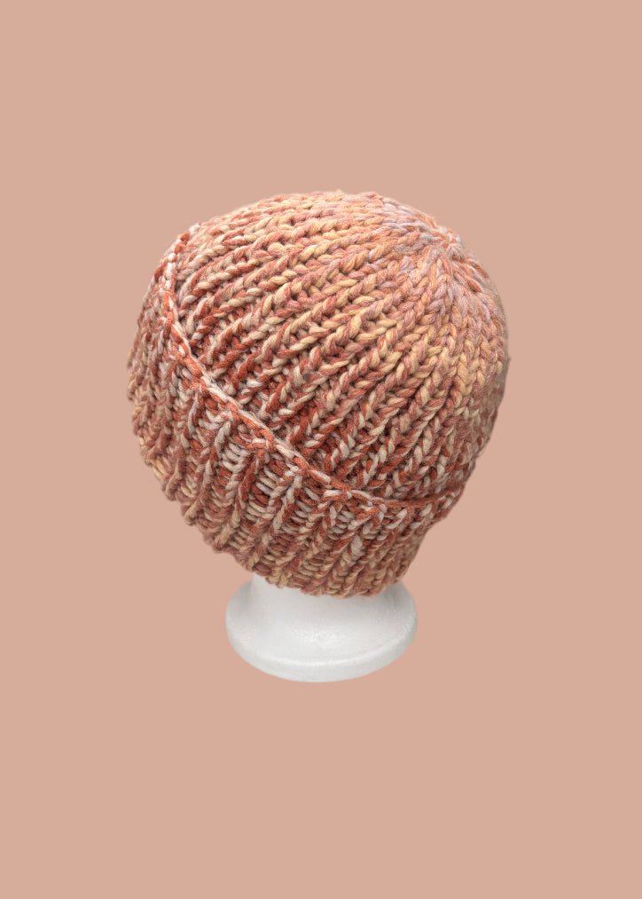 Perfect Peach chunky knit beanie