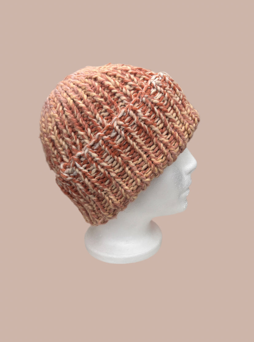 Perfect Peach chunky knit beanie