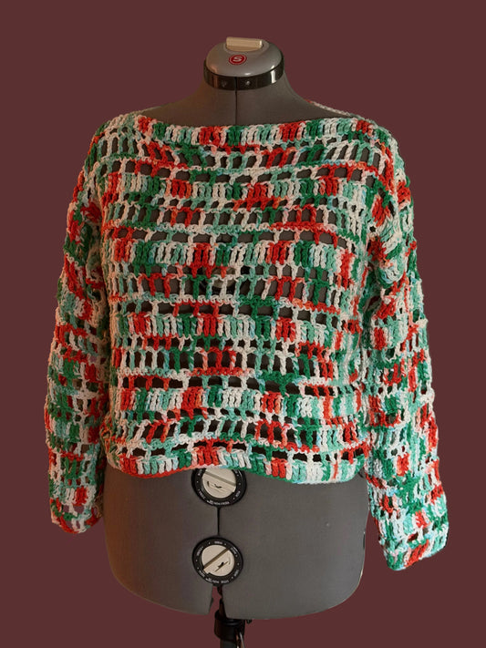 Mesh long sleeve top