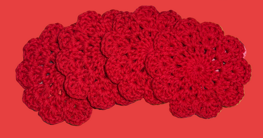 Set of 4 red coasters