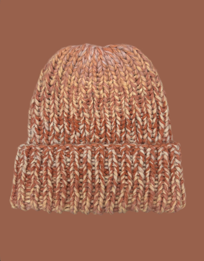 Perfect Peach chunky knit beanie
